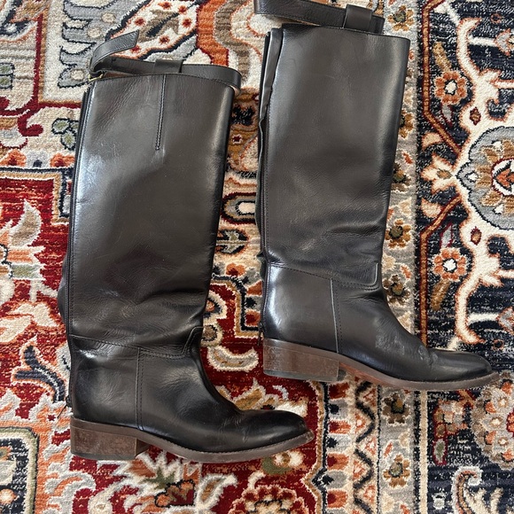 Black Leather Riding Boots - Picture 2 of 7